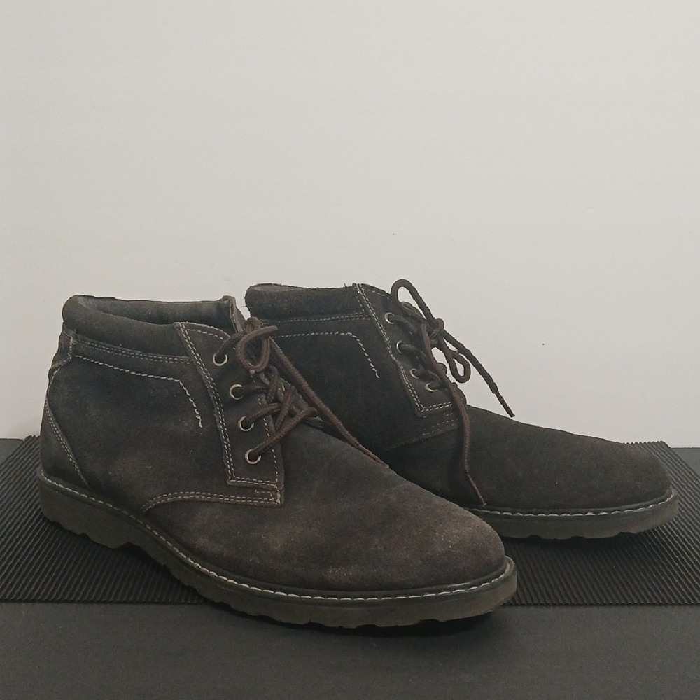 Nunn Bush Mens Charcoal Gray Memory Foam Suede Ankle Boots 10.5